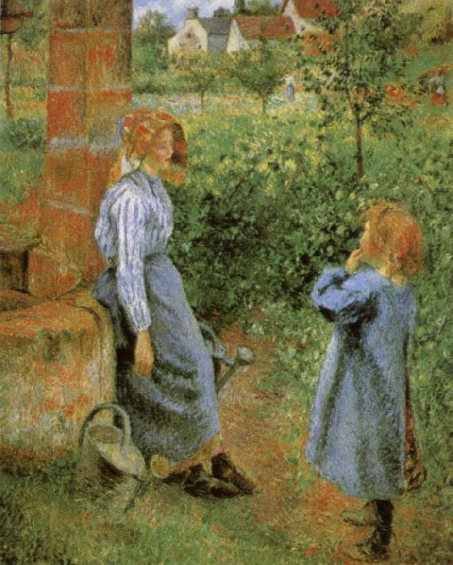 Camille Pissarro Woman and Child at a Well Sweden oil painting art